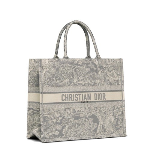 DIOR/迪奥 BOOK系列 女士灰色Toile de Jouy图案反向刺绣单肩手提托特包M1286ZRGO_M932（新品包包）